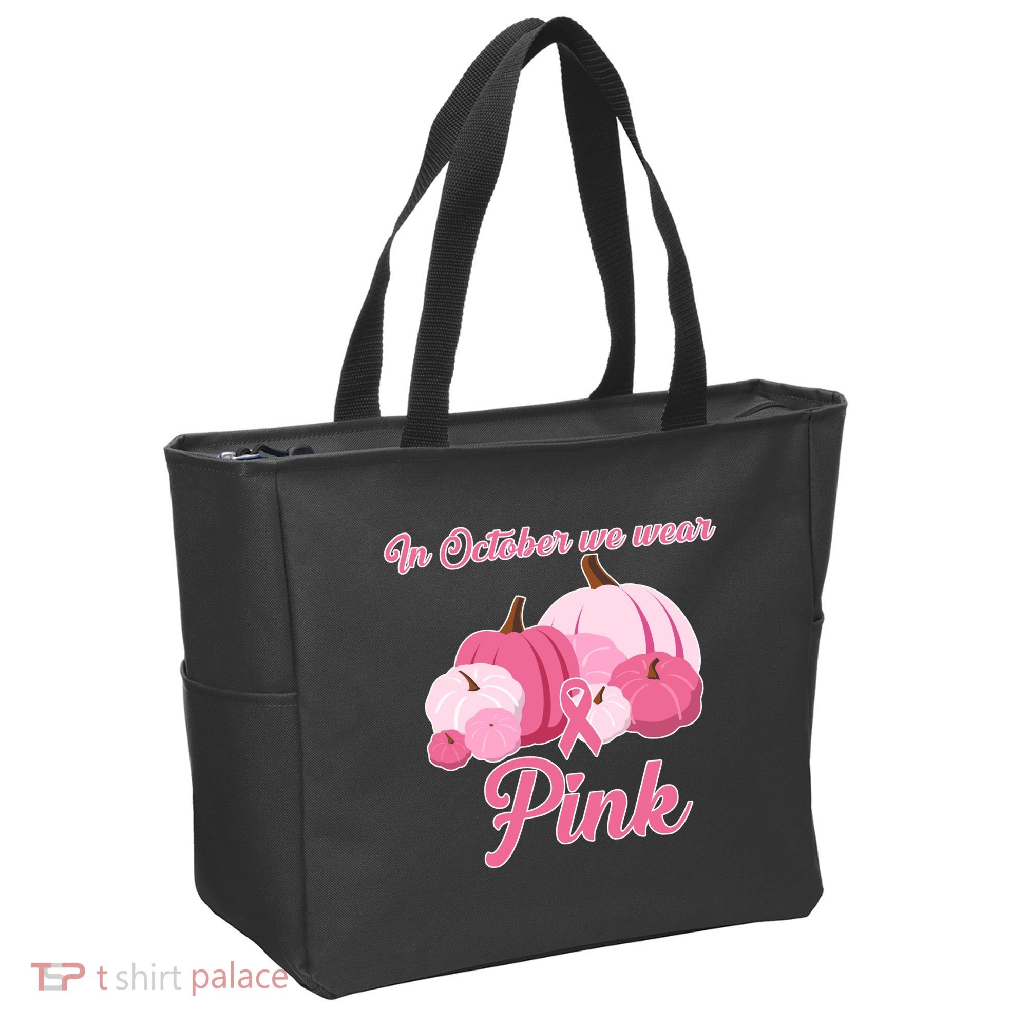 Wear Pin In October Breast Cancer Awareness Autumn Tote Bag