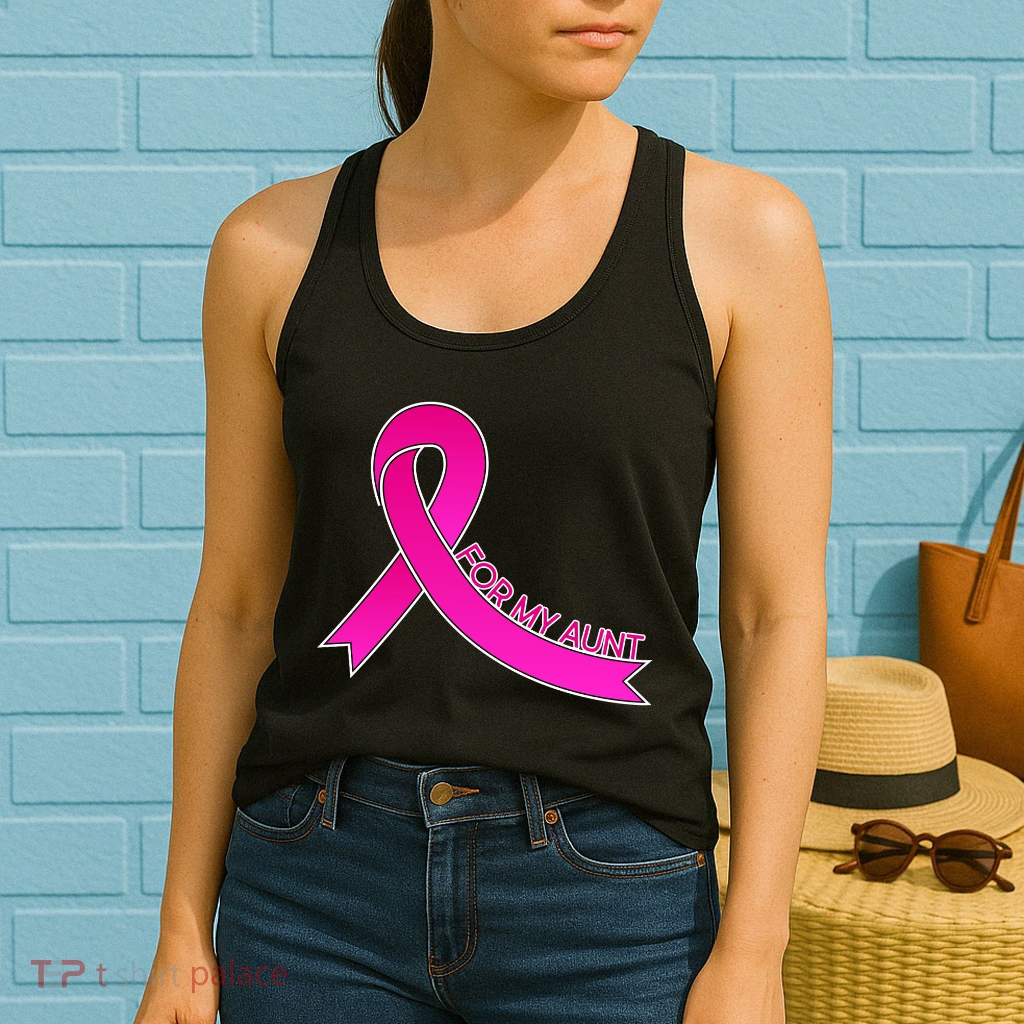 Wear Pink For My Aunt Breast Cancer Awareness Women's Tank Top