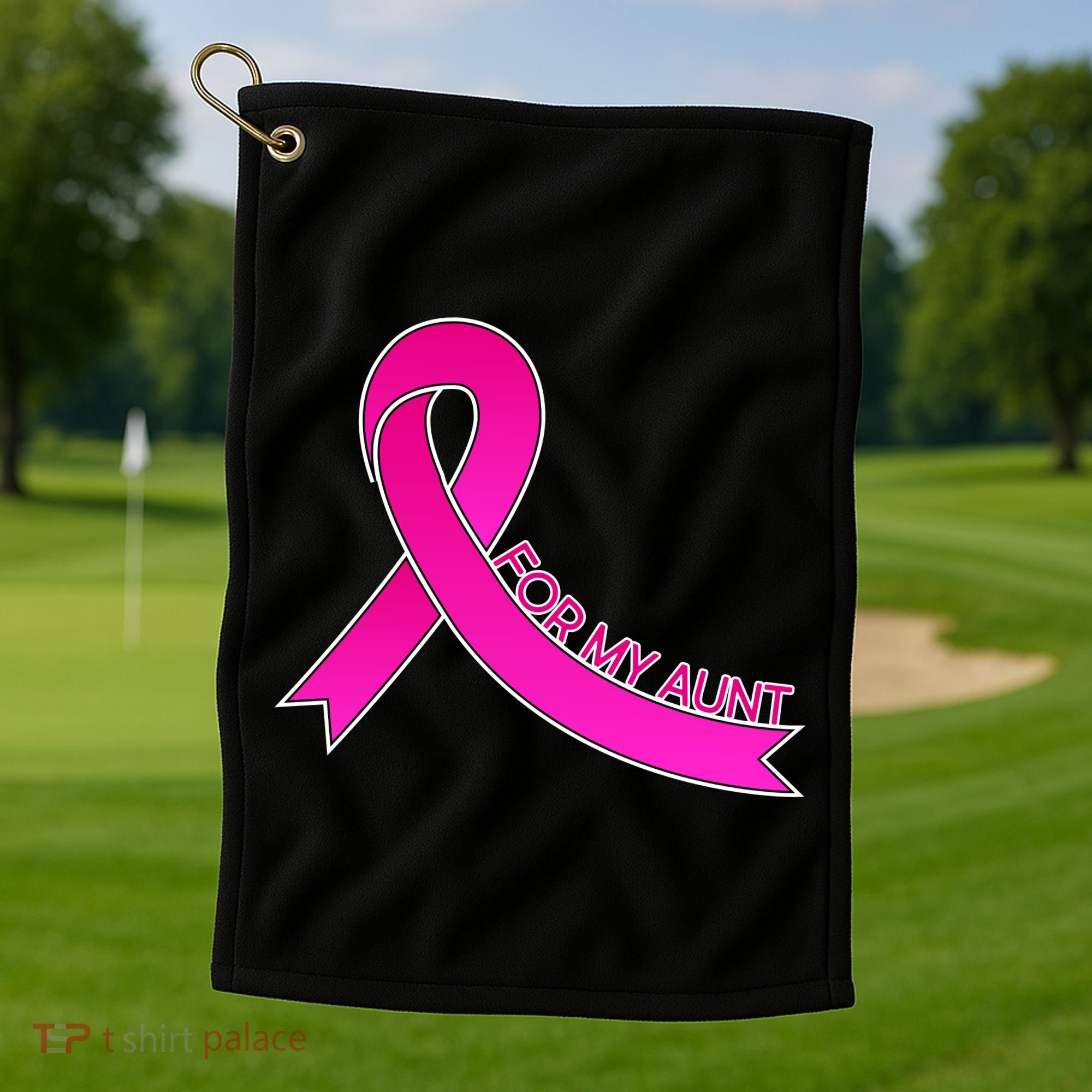 Wear Pink For My Aunt Breast Cancer Awareness Golf Towel