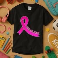 Wear Pink For My Aunt Breast Cancer Awareness Kids T-Shirt thumb 3