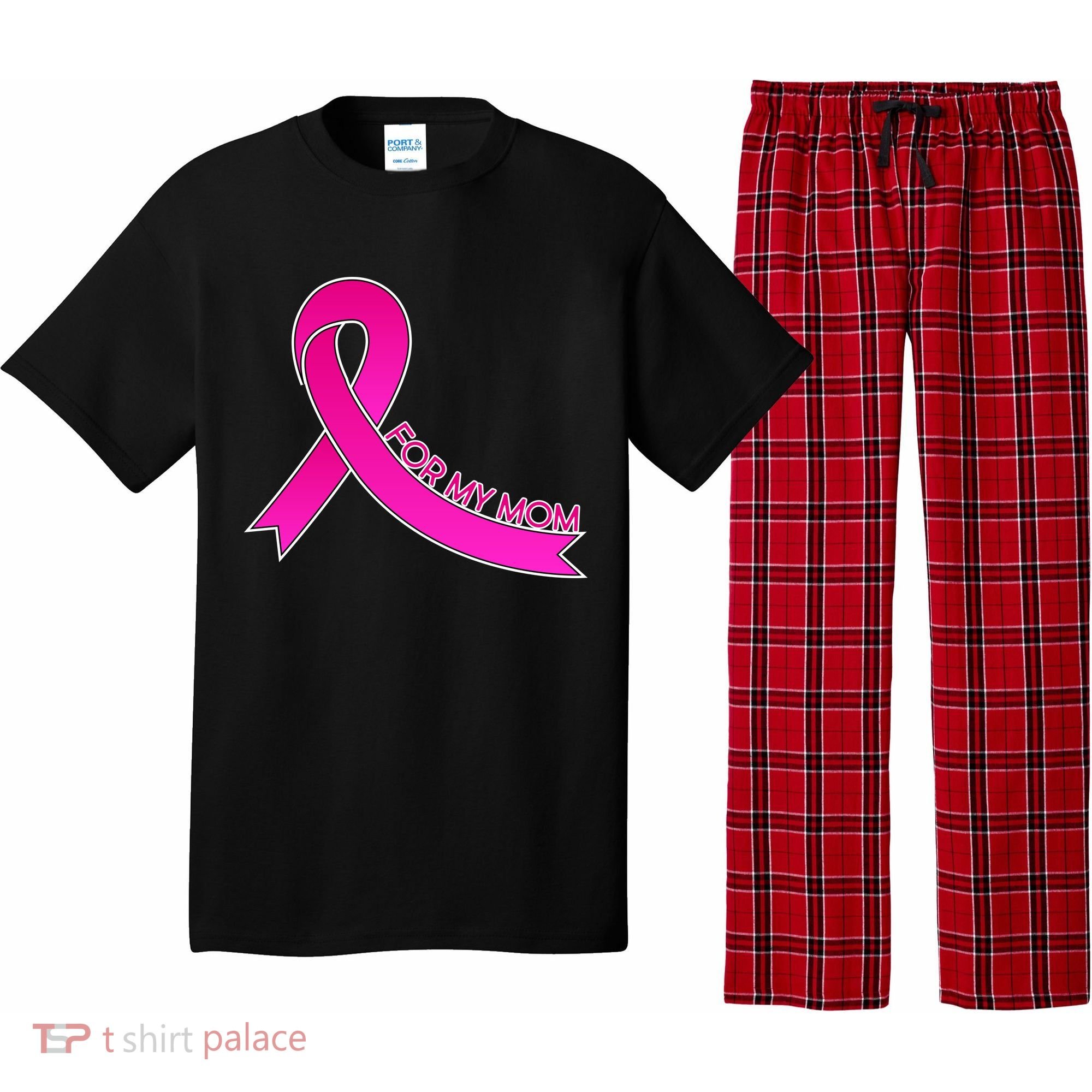 Wear Pink For My Mom Breast Cancer Awareness Pajama Set