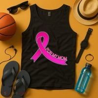 Wear Pink For My Mom Breast Cancer Awareness Tank Top thumb 4
