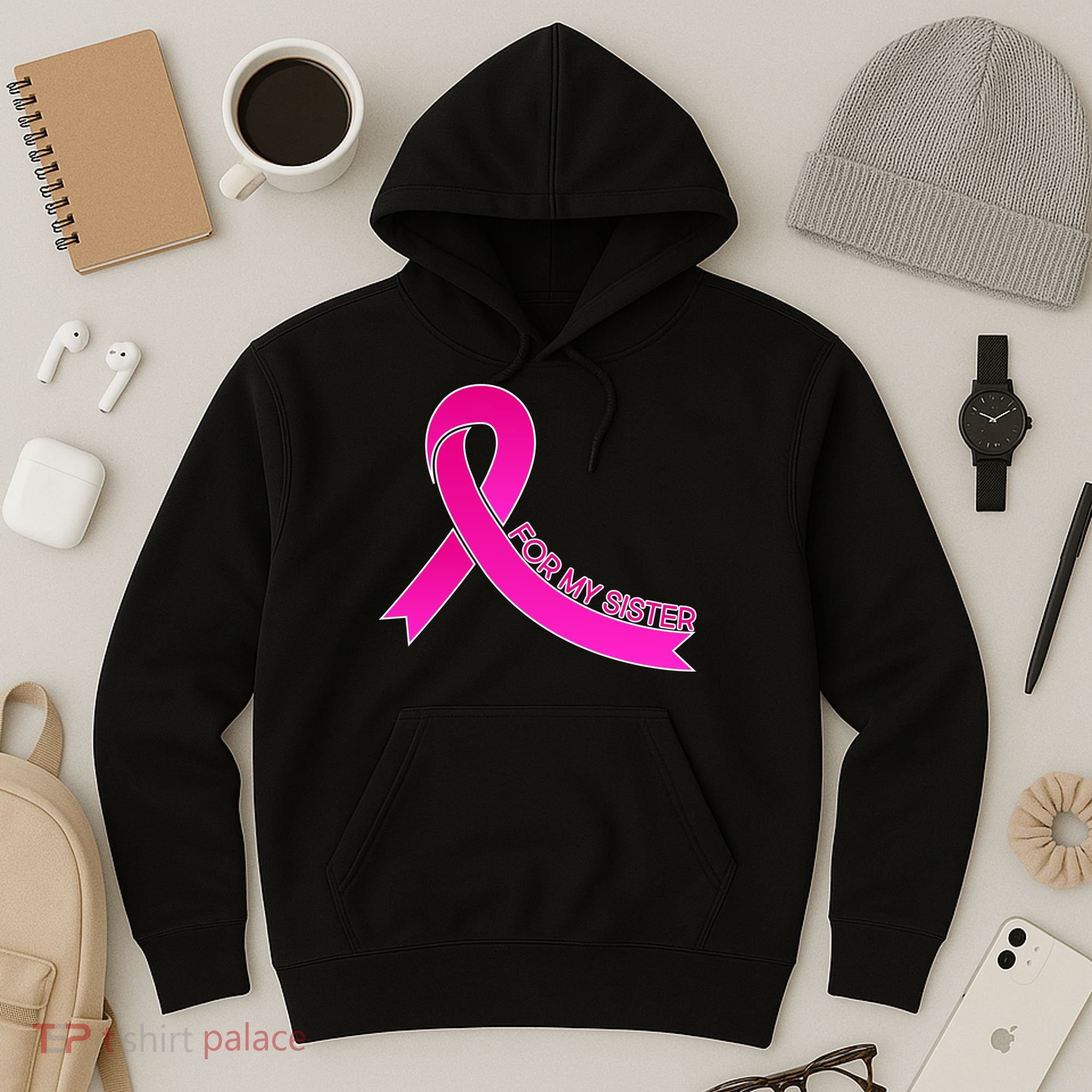 Wear Pink For My Sister Breast Cancer Awareness Hoodie
