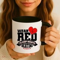 Wear Red To Keep Hearts Beating Heart Health Awareness Coffee Mug thumb 3