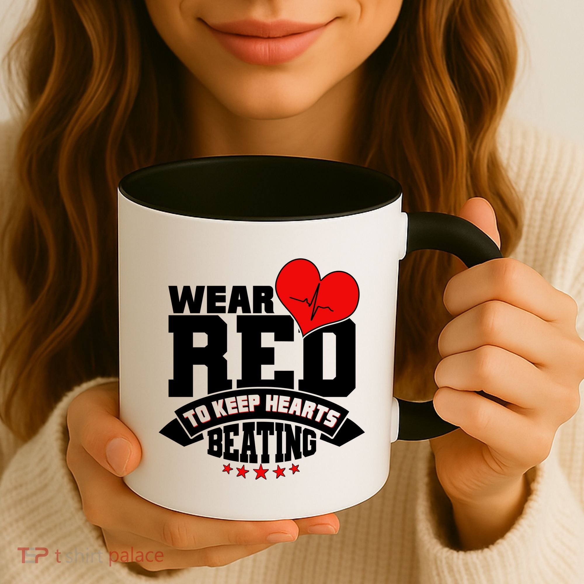 Wear Red To Keep Hearts Beating Heart Health Awareness Coffee Mug