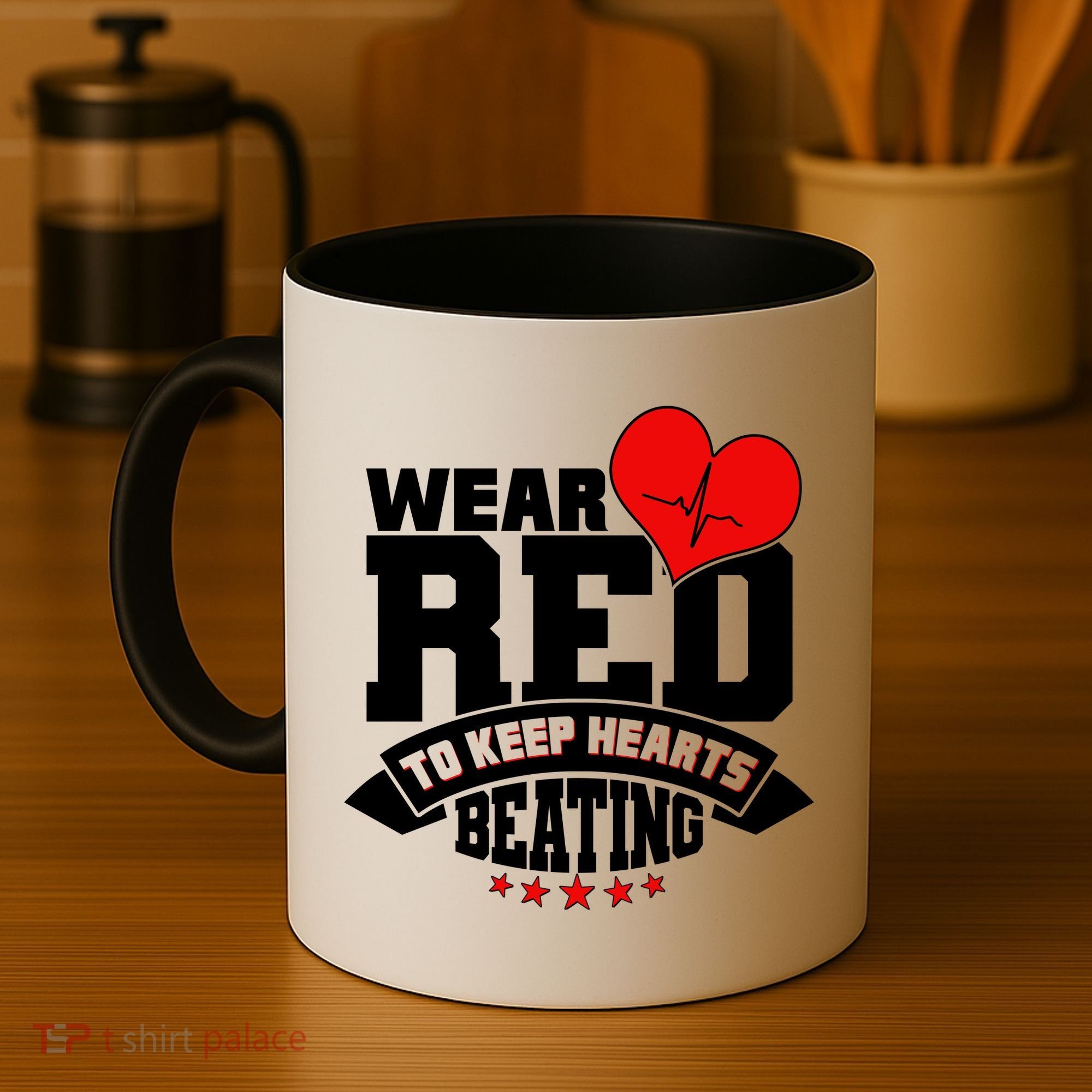 Wear Red To Keep Hearts Beating Heart Health Awareness Coffee Mug