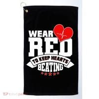 Wear Red To Keep Hearts Beating Heart Health Awareness Golf Towel thumb 0