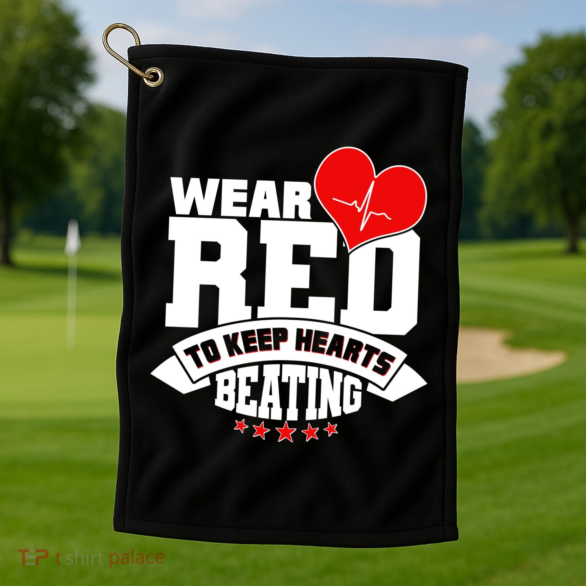 Wear Red To Keep Hearts Beating Heart Health Awareness Golf Towel