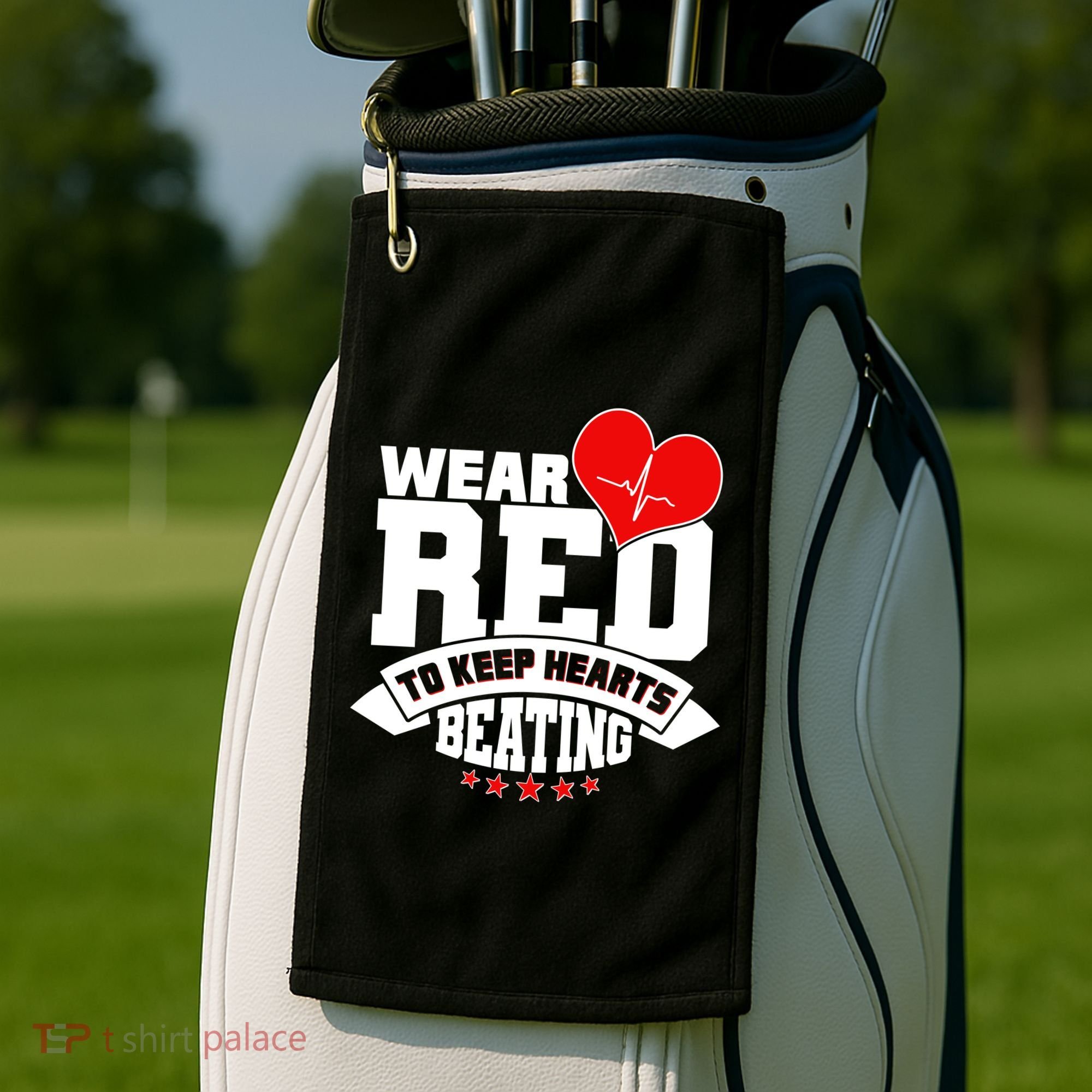 Wear Red To Keep Hearts Beating Heart Health Awareness Golf Towel