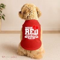 Wear Red To Keep Hearts Beating Heart Health Awareness Doggie Tank thumb 2