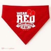 Wear Red To Keep Hearts Beating Heart Health Awareness USA-Made Doggie Bandana thumb 0