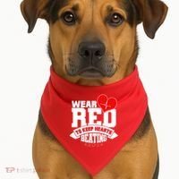 Wear Red To Keep Hearts Beating Heart Health Awareness USA-Made Doggie Bandana thumb 1