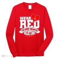 Wear Red To Keep Hearts Beating Heart Health Awareness Long Sleeve Shirt thumb 0