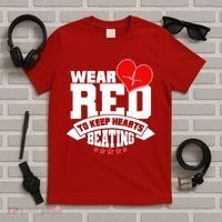 Wear Red To Keep Hearts Beating Heart Health Awareness T-Shirt thumb 5
