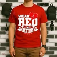 Wear Red To Keep Hearts Beating Heart Health Awareness T-Shirt thumb 6