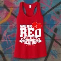 Wear Red To Keep Hearts Beating Heart Health Awareness Women's Tank Top thumb 3