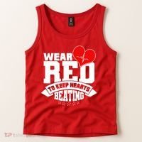 Wear Red To Keep Hearts Beating Heart Health Awareness Tank Top thumb 2