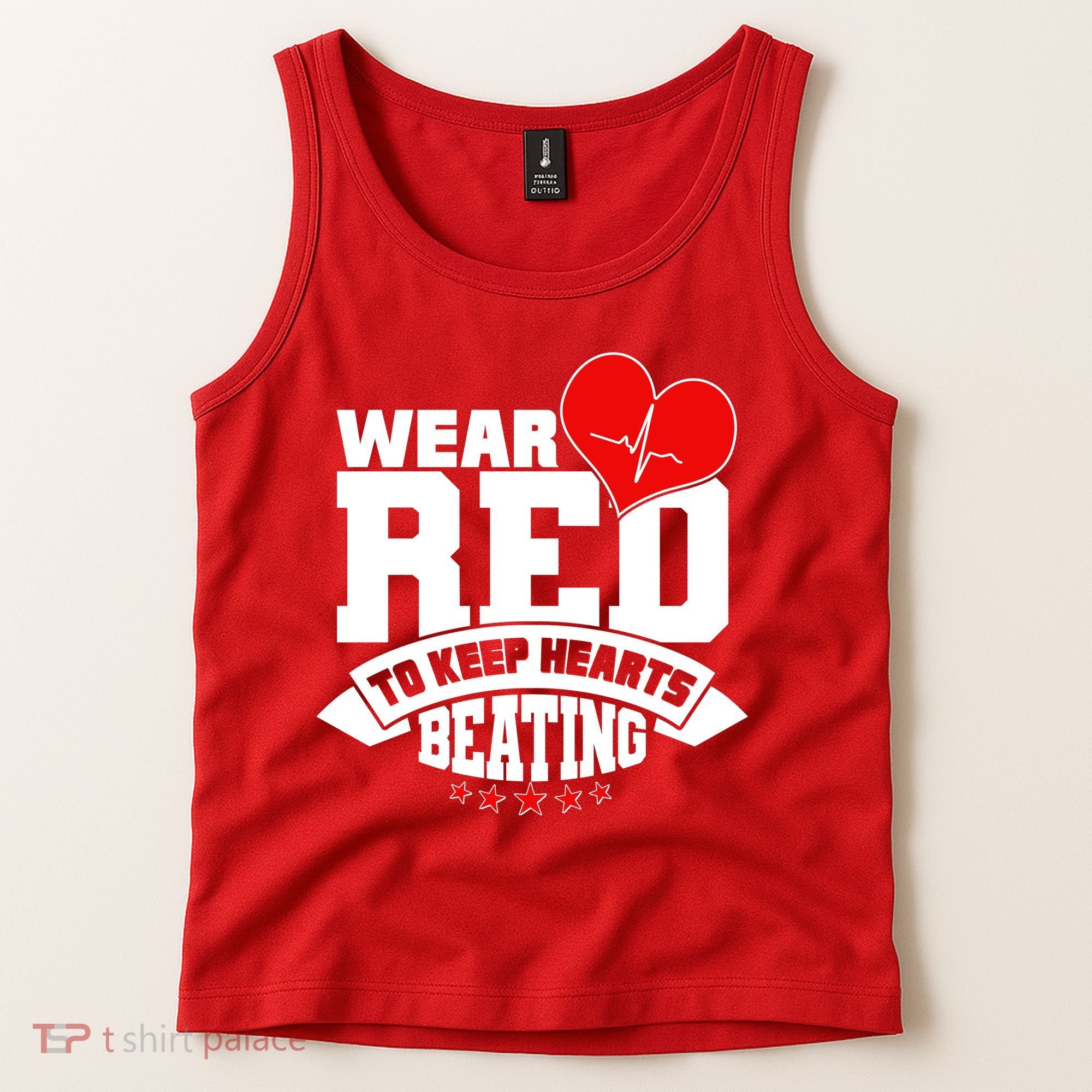 Wear Red To Keep Hearts Beating Heart Health Awareness Tank Top