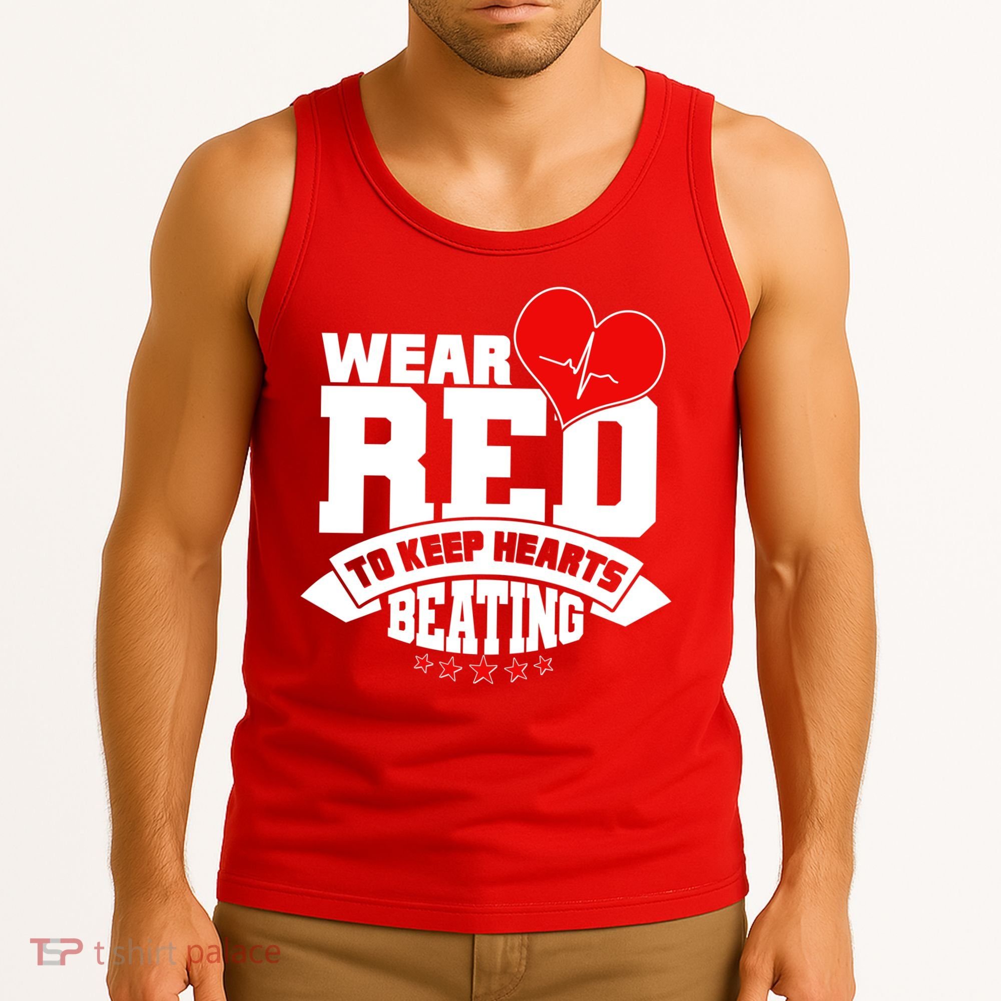 Wear Red To Keep Hearts Beating Heart Health Awareness Tank Top