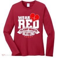 Wear Red To Keep Hearts Beating Heart Health Awareness Women's Long Sleeve Shirt thumb 0
