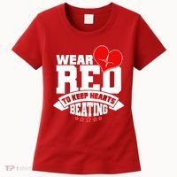 Wear Red To Keep Hearts Beating Heart Health Awareness Women's T-Shirt thumb 0