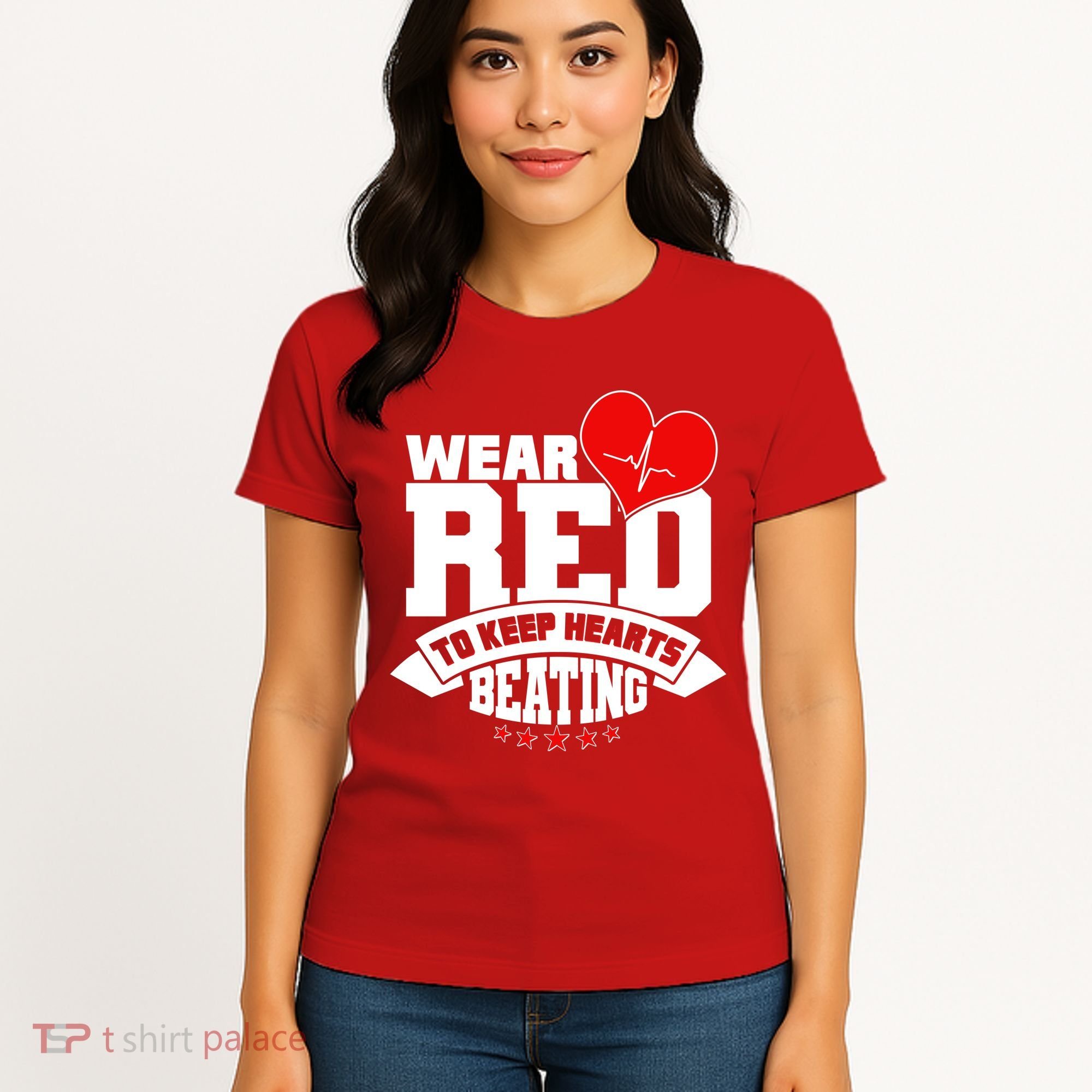 Wear Red To Keep Hearts Beating Heart Health Awareness Women's T-Shirt