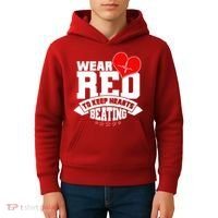 Wear Red To Keep Hearts Beating Heart Health Awareness Kids Hoodie thumb 4