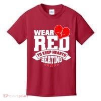 Wear Red To Keep Hearts Beating Heart Health Awareness Kids T-Shirt thumb 0