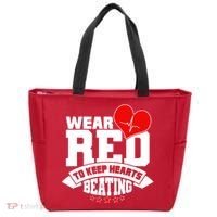 Wear Red To Keep Hearts Beating Heart Health Awareness Tote Bag thumb 0
