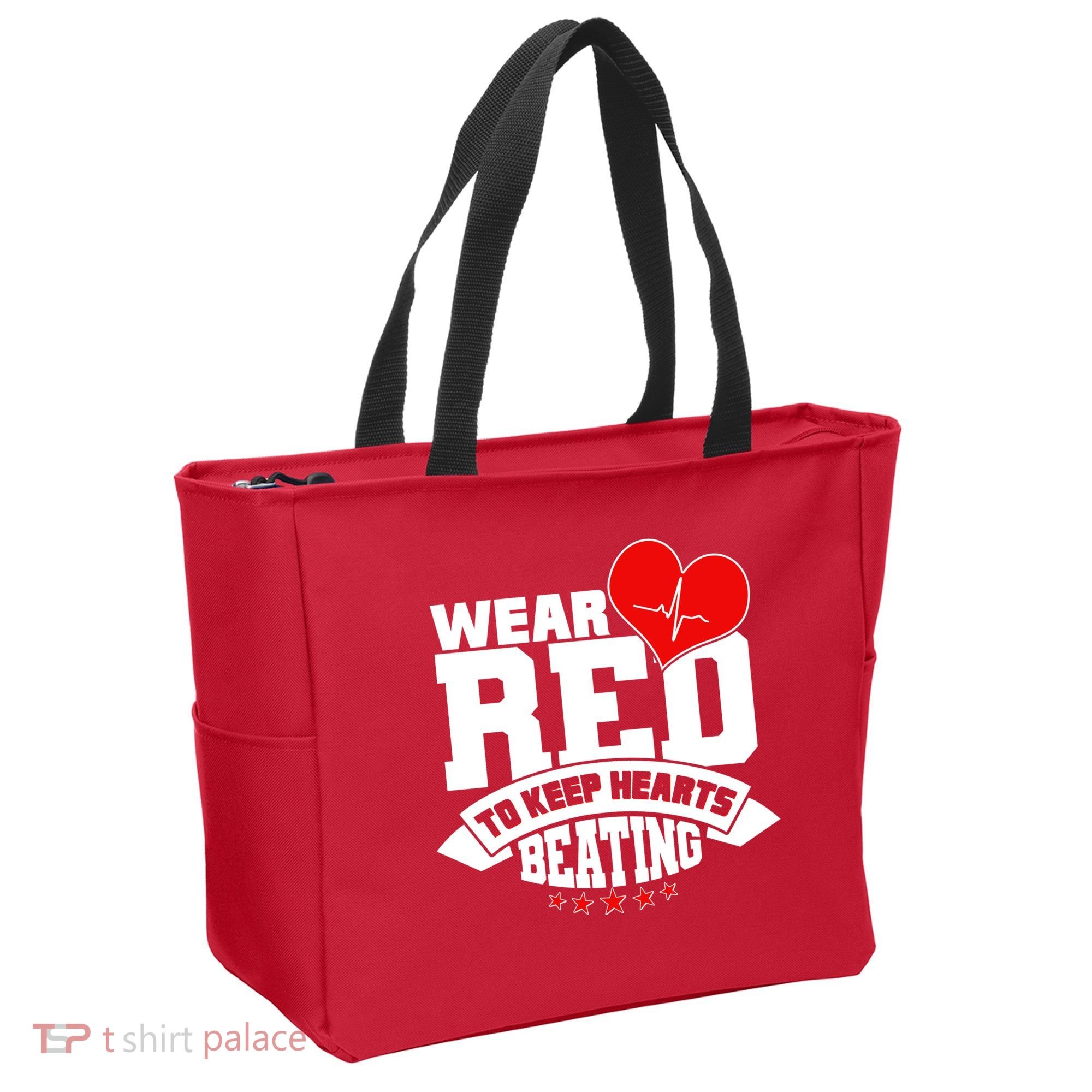 Wear Red To Keep Hearts Beating Heart Health Awareness Tote Bag