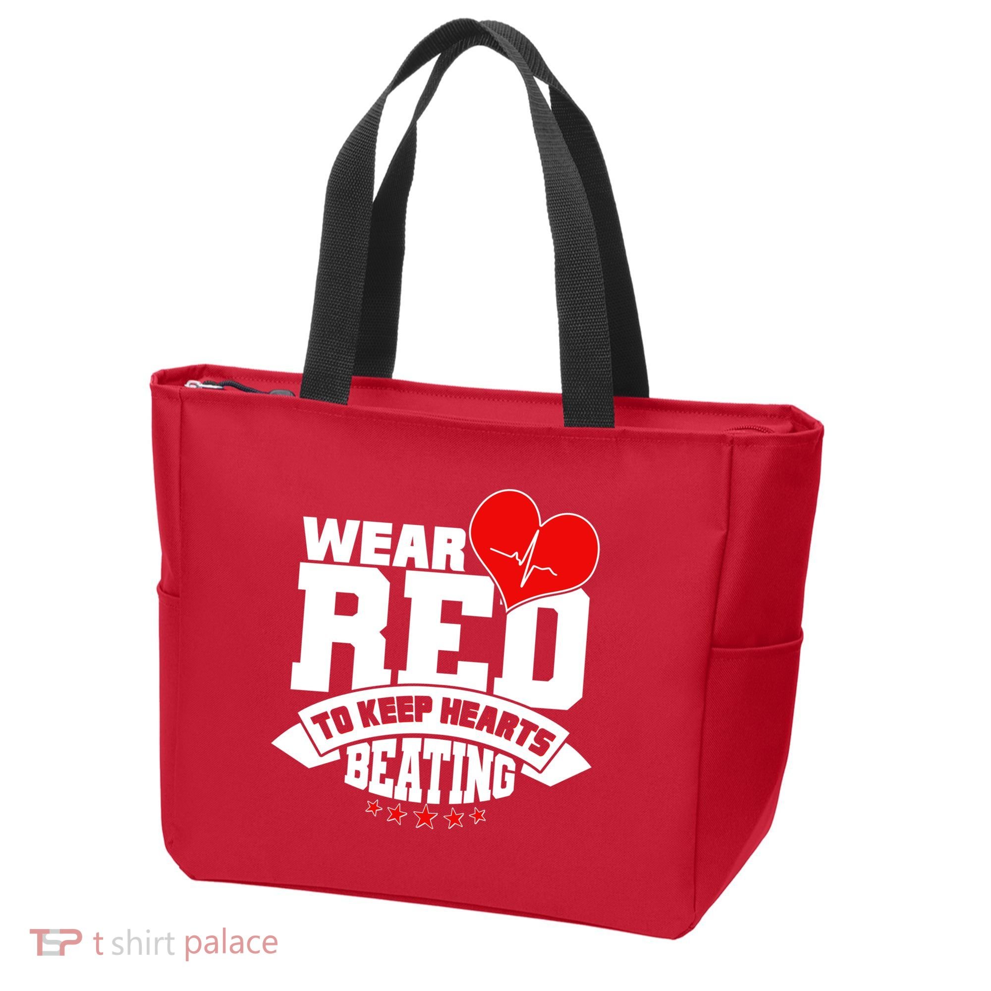 Wear Red To Keep Hearts Beating Heart Health Awareness Tote Bag