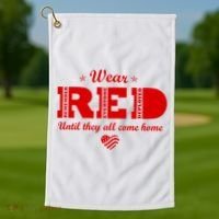 Wear Red Until They All Come Home Golf Towel thumb 1