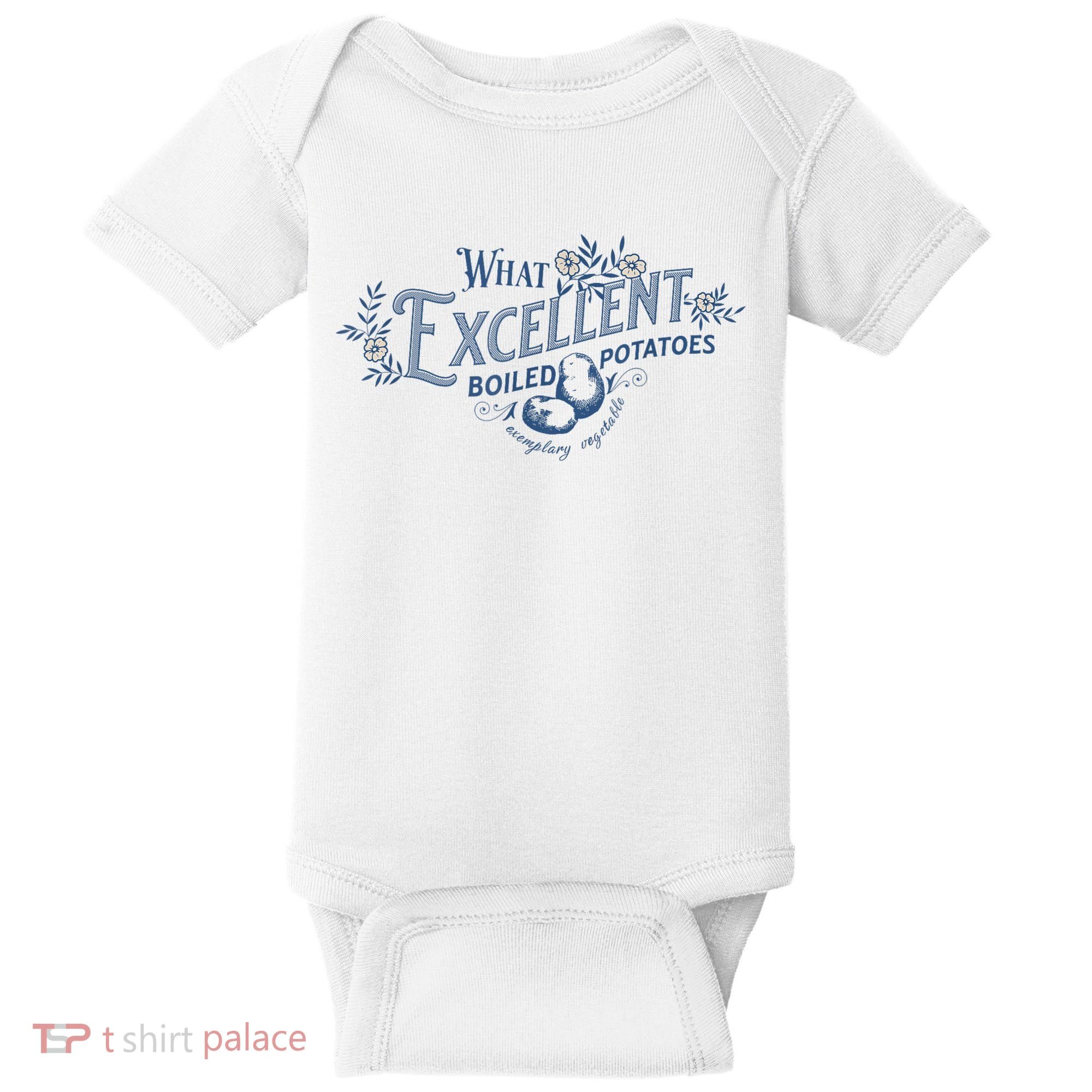 What Excellent Boiled Potatoes Meme Funny Book Lovers Baby Bodysuit