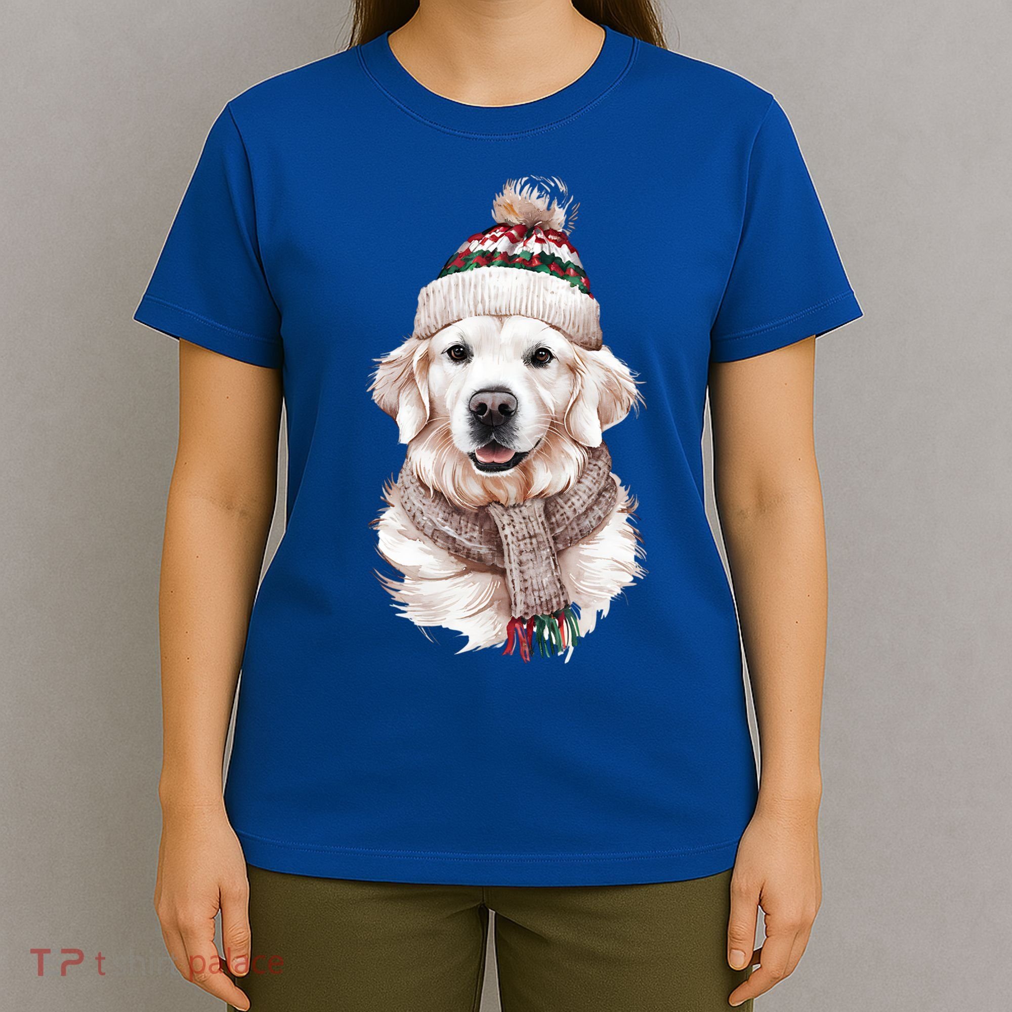White English Cream Golden Retriever Mom Dog Puppy Christmas Gift T-Shirt