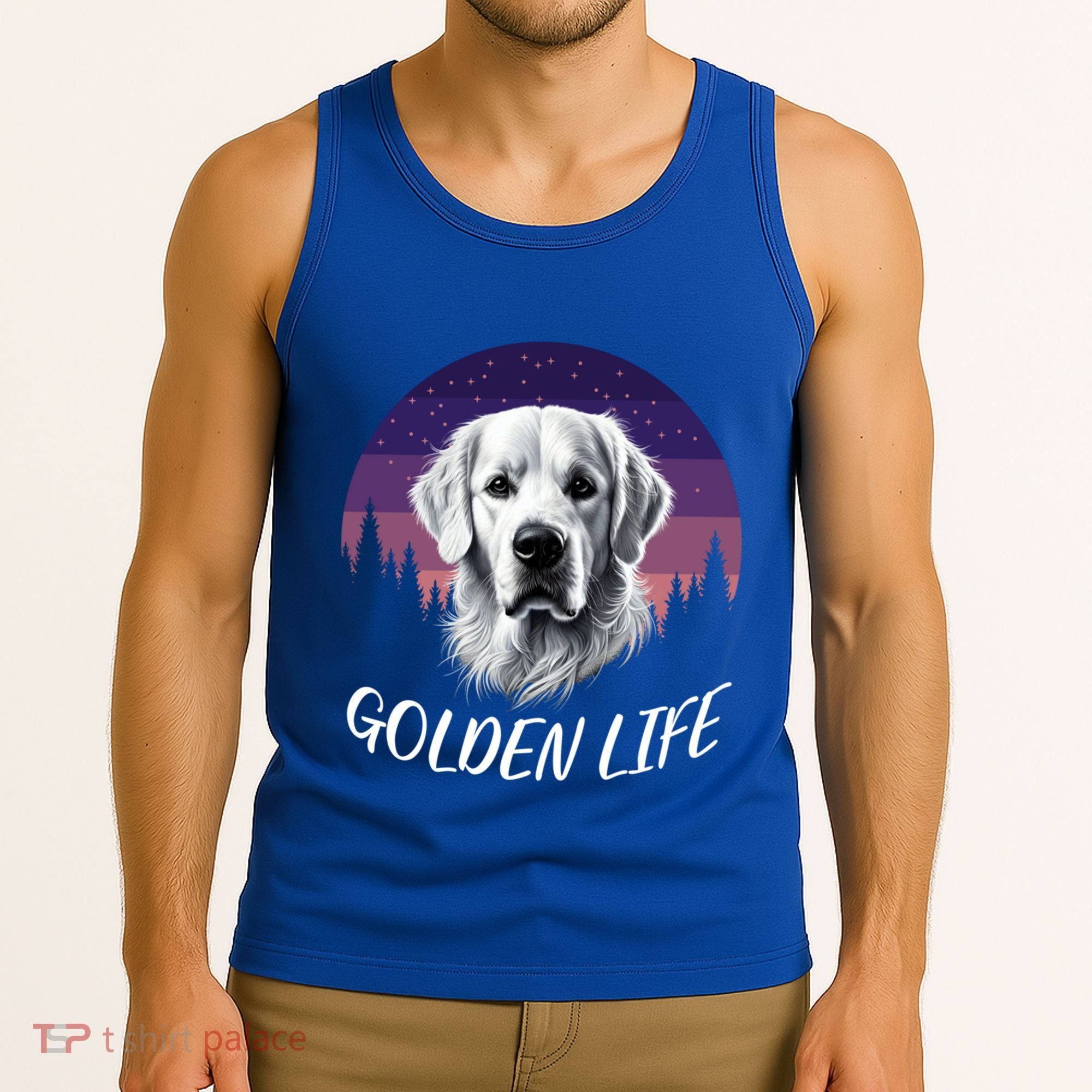 White English Cream Golden Retriever Simply Golden Gift Tank Top