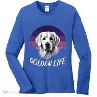 White English Cream Golden Retriever Simply Golden Gift Women's Long Sleeve Shirt thumb 0
