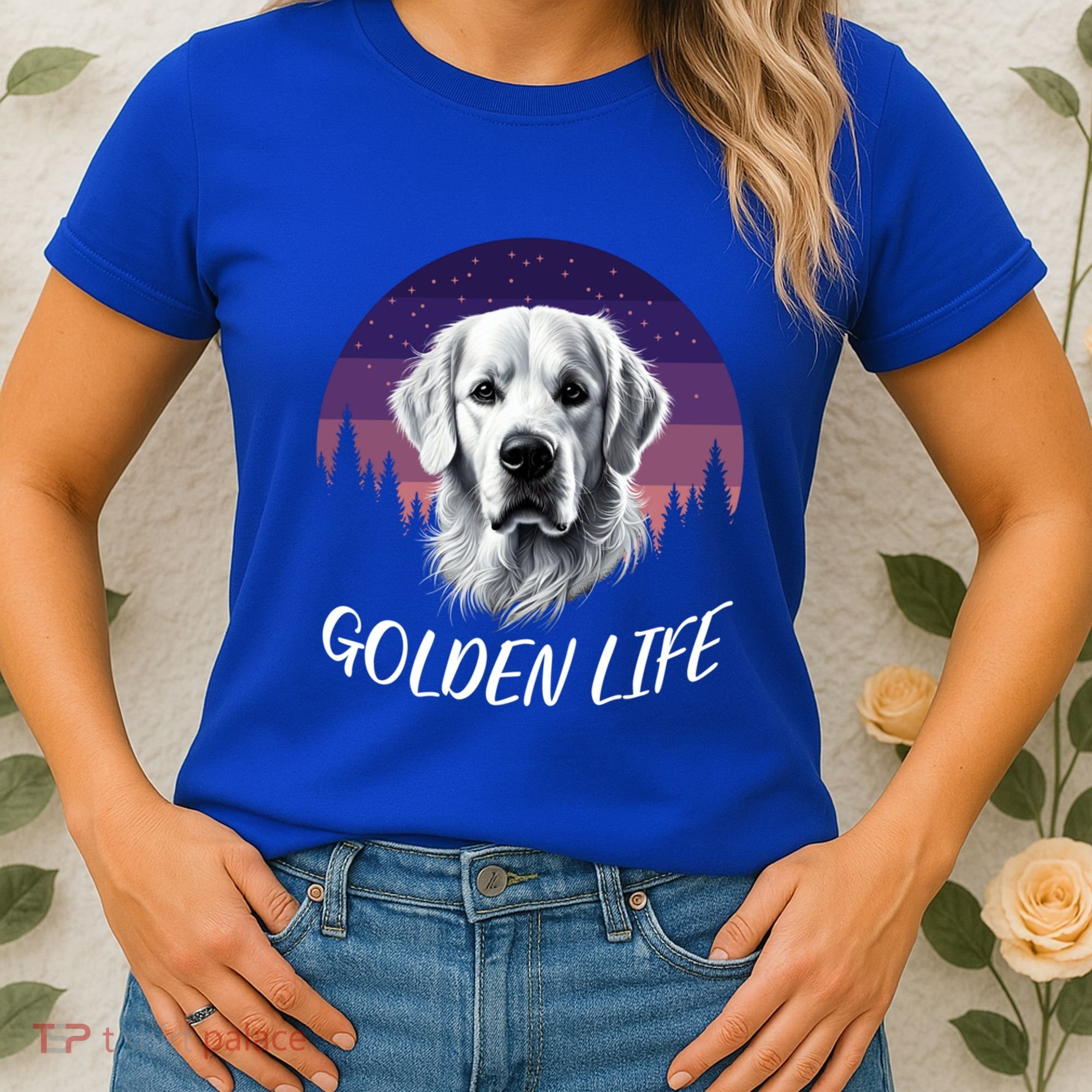 White English Cream Golden Retriever Simply Golden Gift Women's T-Shirt