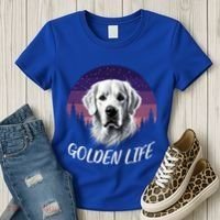 White English Cream Golden Retriever Simply Golden Gift Women's T-Shirt thumb 3