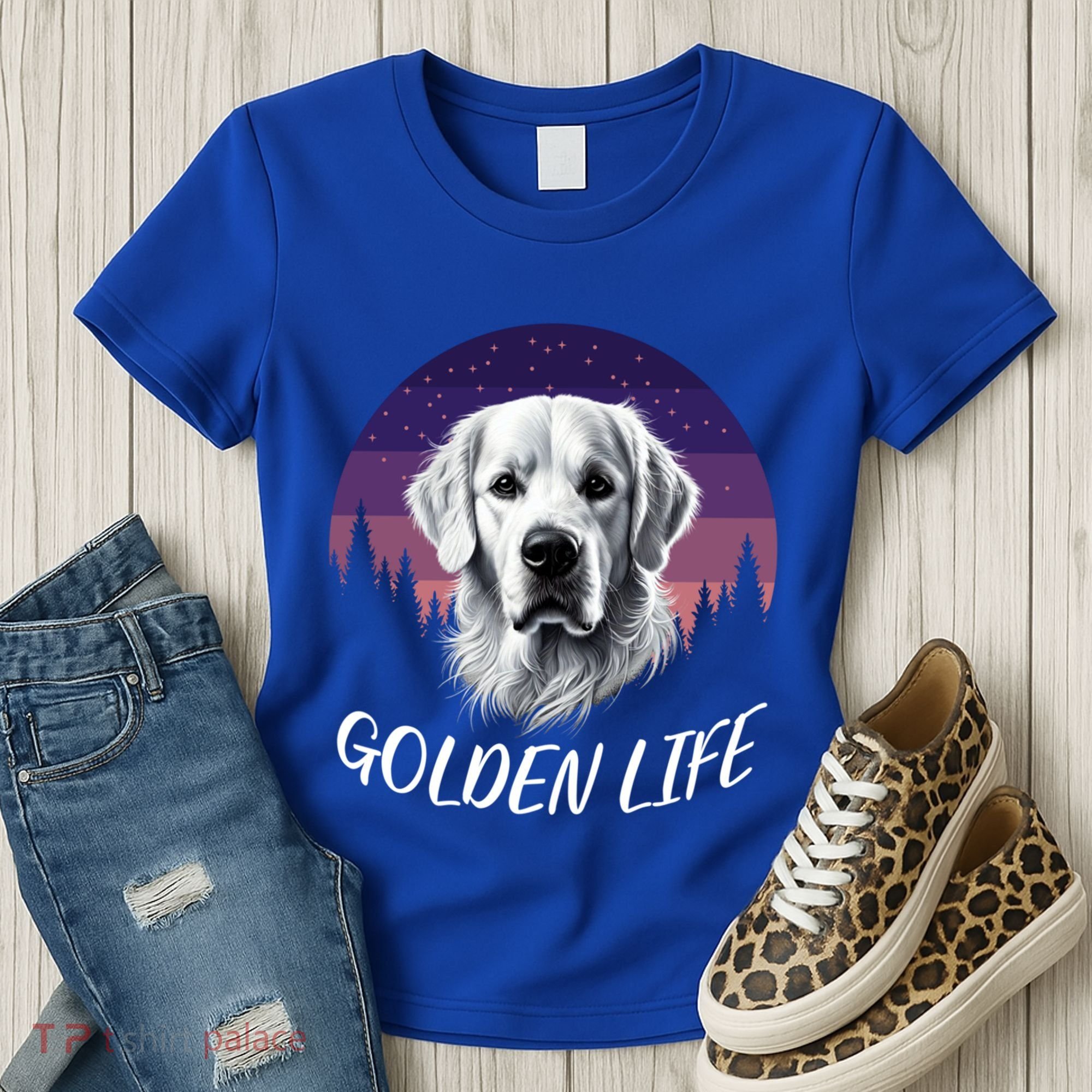 White English Cream Golden Retriever Simply Golden Gift Women's T-Shirt