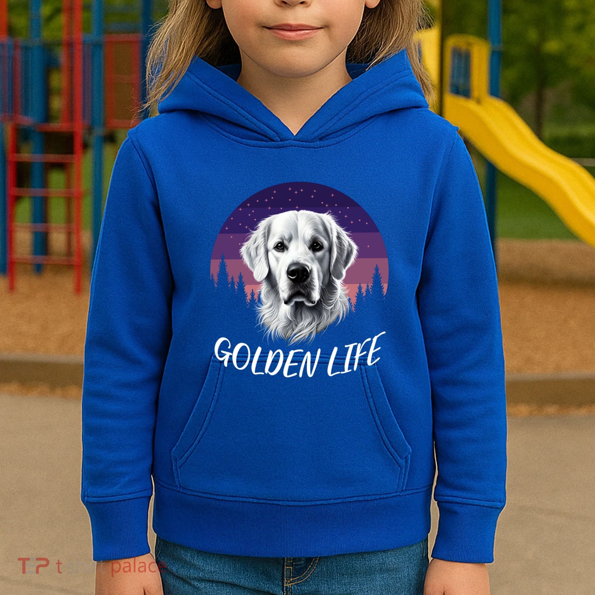 White English Cream Golden Retriever Simply Golden Gift Kids Hoodie