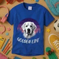 White English Cream Golden Retriever Simply Golden Gift Kids T-Shirt thumb 3