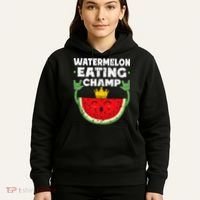 Watermelon Eating Champ Summer Eating Contest Festival Hoodie thumb 5