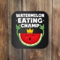 Watermelon Eating Champ Summer Eating Contest Festival Coaster thumb 0