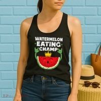 Watermelon Eating Champ Summer Eating Contest Festival Women's Tank Top thumb 2
