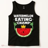 Watermelon Eating Champ Summer Eating Contest Festival Tank Top thumb 2