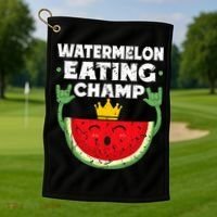 Watermelon Eating Champ Summer Eating Contest Festival Golf Towel thumb 1