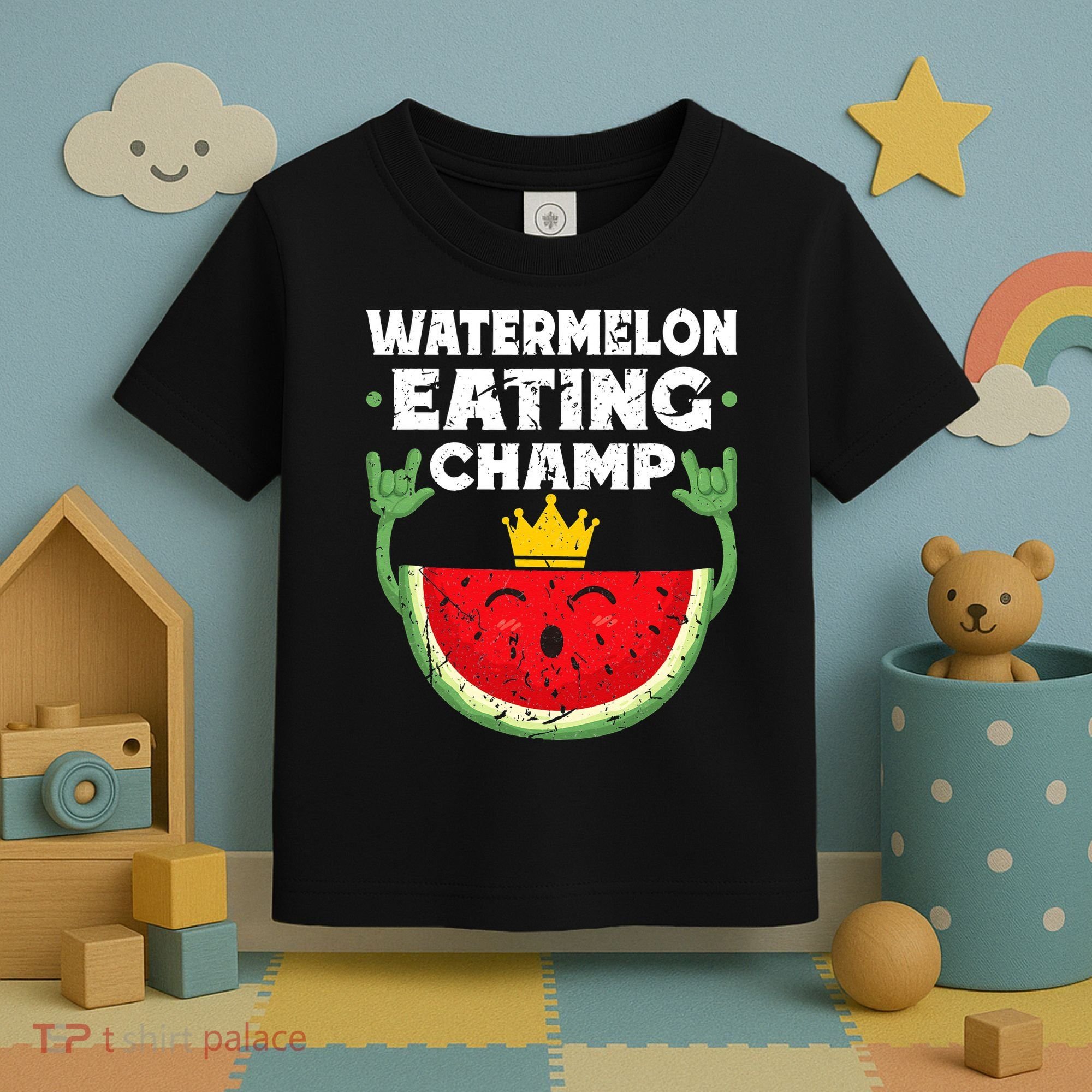 Watermelon Eating Champ Summer Eating Contest Festival Toddler T-Shirt