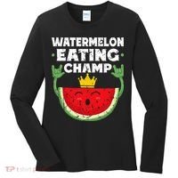 Watermelon Eating Champ Summer Eating Contest Festival Women's Long Sleeve Shirt thumb 0