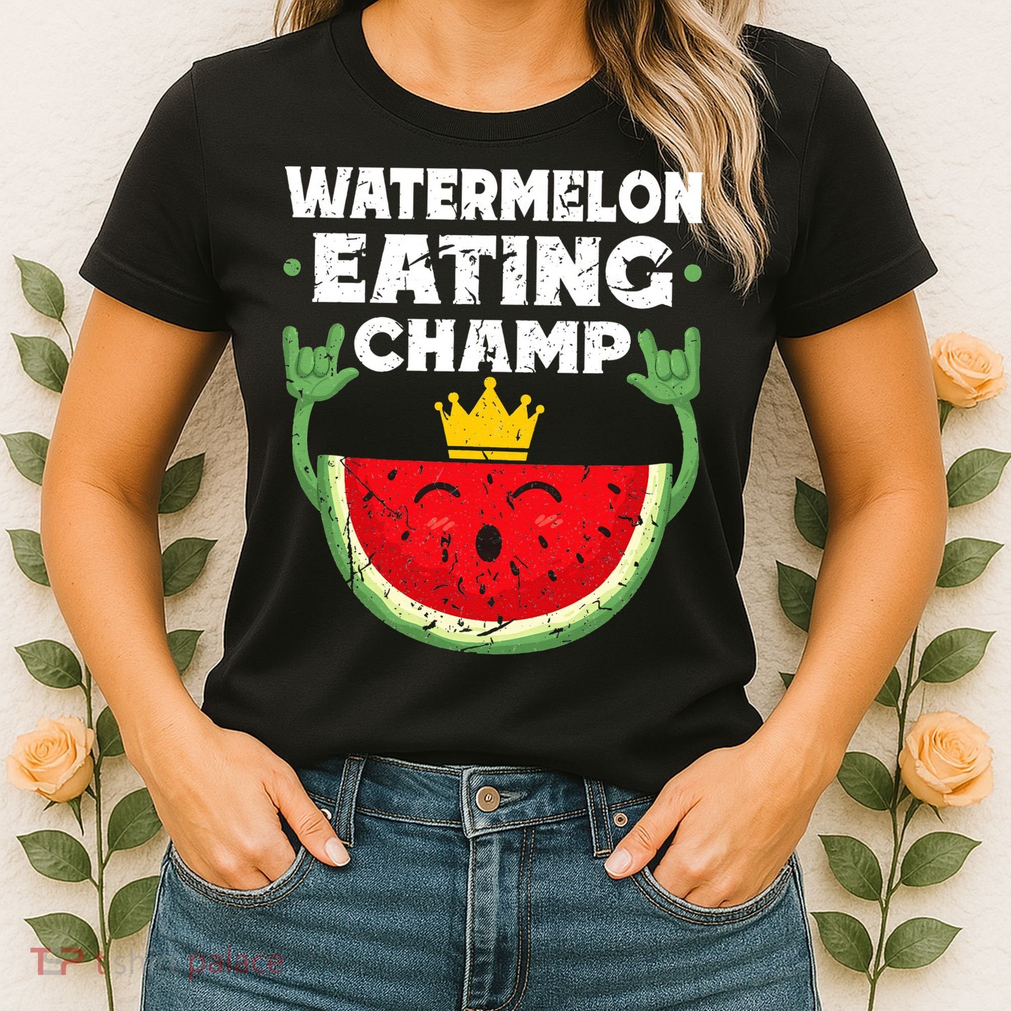 Watermelon Eating Champ Summer Eating Contest Festival Women's T-Shirt