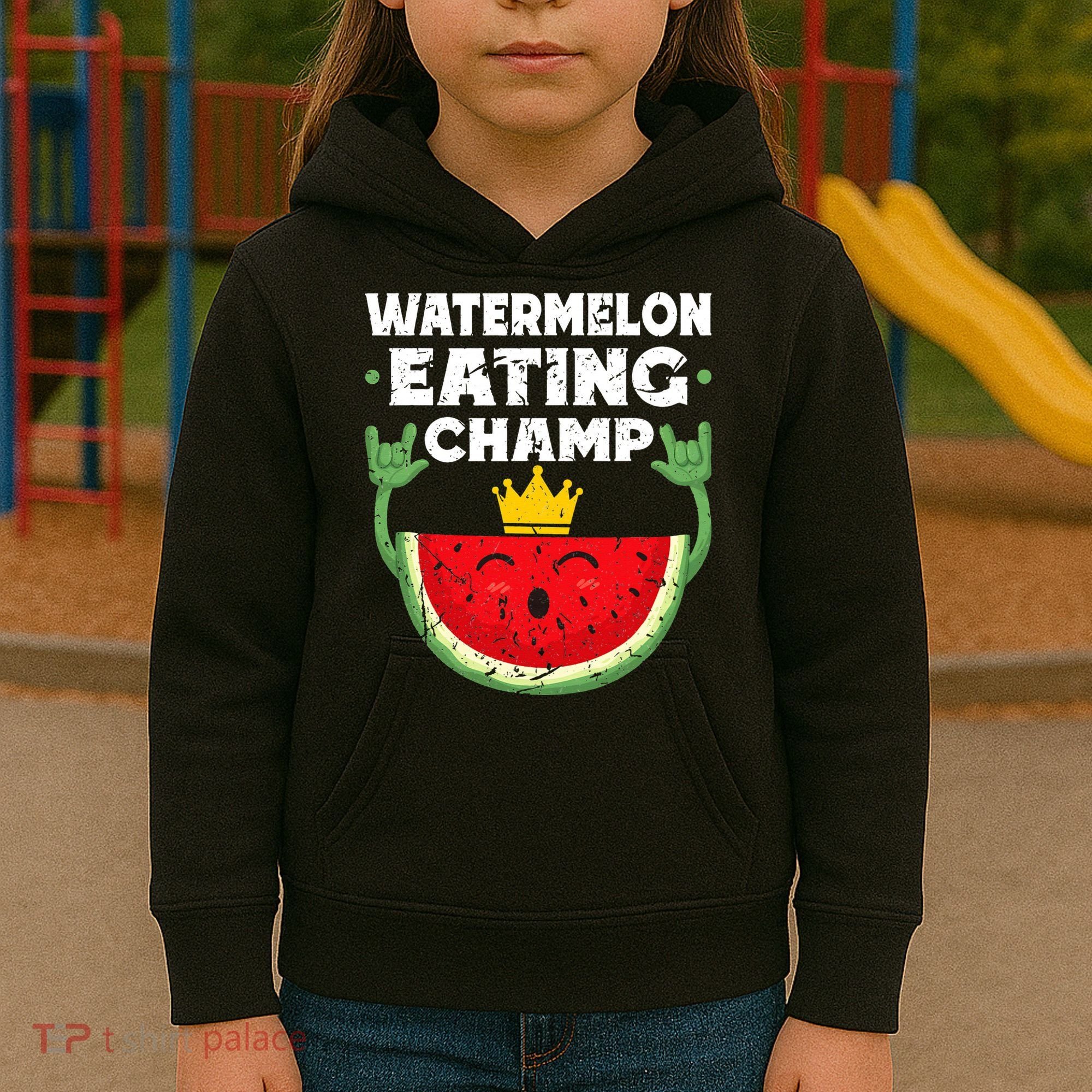 Watermelon Eating Champ Summer Eating Contest Festival Kids Hoodie